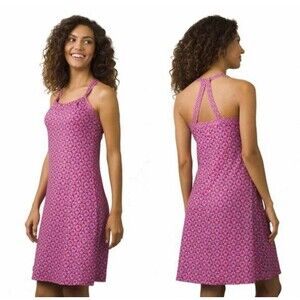 Prana Cosmo Pink Botanica Active Dress Sz S Tennis Pickleball Golf Sporty